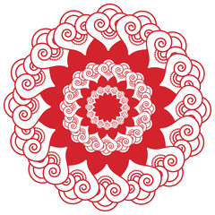 Asian wedding makeup  henna tattoo decoration inspired flower, floral shape with  heart elements in white and red symbolizing happiness, love and spiritual life 
