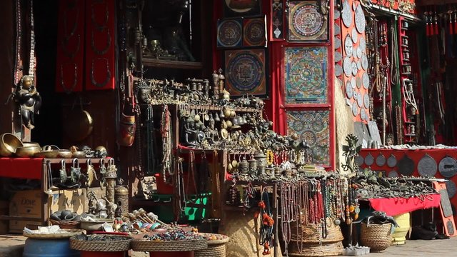 Typical souvenir shop in Nepal