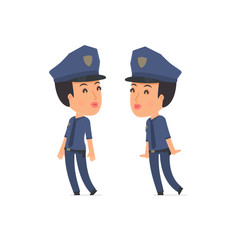 Tired and Exhausted Character Constabulary sleeping on the shoul