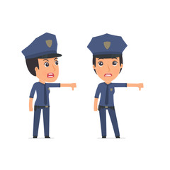 Frustrated and Angry Character Constabulary showing thumb down a