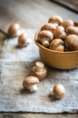 Obraz premium Bowl of brown champignon mushrooms