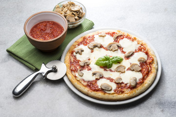 pizza with mushrooms