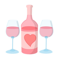 Bottle of wine with two wine glasses