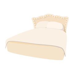 Fototapeta premium Luxury double bed cartoon icon