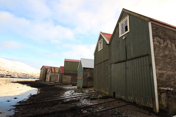 Fototapeta premium Buildings and landscape from the Faroe Islands 