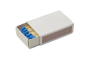 Matchbox with blue matches