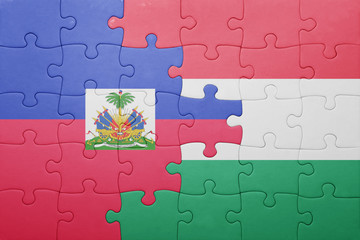 puzzle with the national flag of azerbaijan and hungary