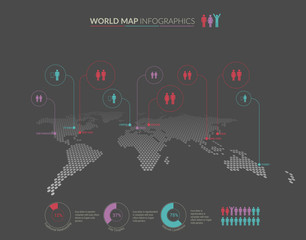 Obraz premium Set of infographics elements - world map, diagrams templates.