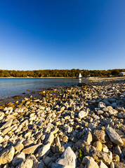 Scenic Rocky Shoreline Along Georgian Bay, Ontario Great Lakes