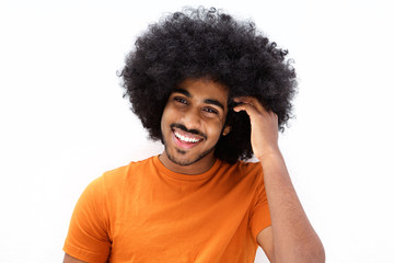Cool black guy with hand in afro hair