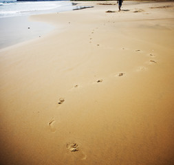 Footprints on beach