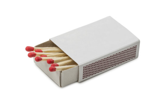 Matchbox with red matches