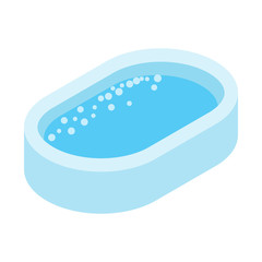Bath with bubbles 3d isometric icon