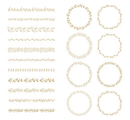 vector brush and laurel wreath set