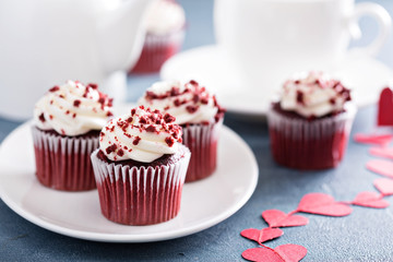 Red velvet cupcakes for Valentines day