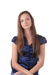 Fototapeta premium Pretty girl sits