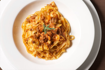 Tagliatelle al ragù di cinghiale