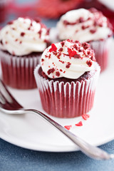 Red velvet cupcakes for Valentines day