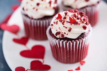 Red velvet cupcakes for Valentines day