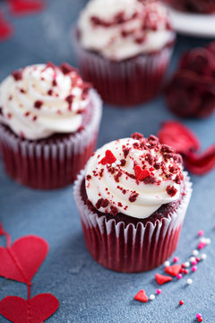 Red velvet cupcakes for Valentines day
