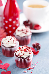 Red velvet cupcakes for Valentines day