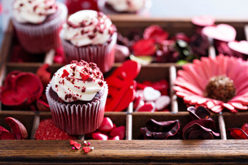 Red velvet cupcakes for Valentines day