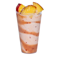 mini glass of ice cream with fruits and nuts, for cropped still