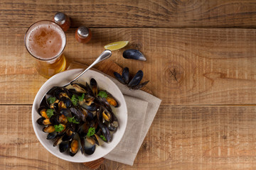Mussels on plate