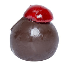 mini ball of ice cream with fruit and nuts of various colors, cr