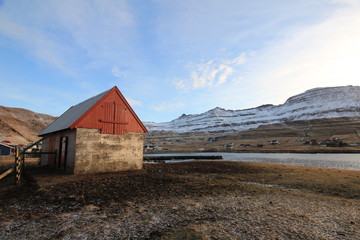 A village in the countryside of the Faroe Islands 