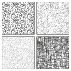 Obraz premium Seamless set of scribble patterns.