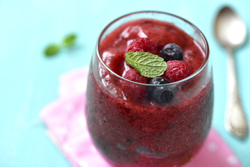 Frozen berry smoothie.