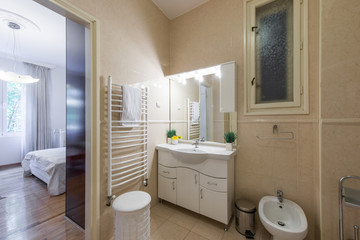 Fototapeta na wymiar Bathroom interior , Comfortable bathroom in modern interior