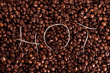 Coffee beans closeup background
