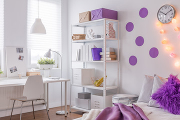 Purple color in teenager's room