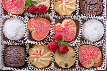 Valentines day cookies in a box
