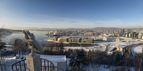 Oslo Skyline winter morning