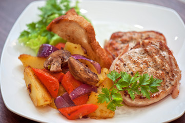 Pork chop with vegetable