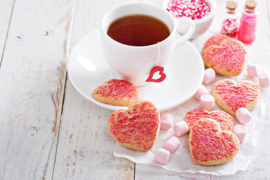 Valentines Day Sugar Cookies With Sprinkles