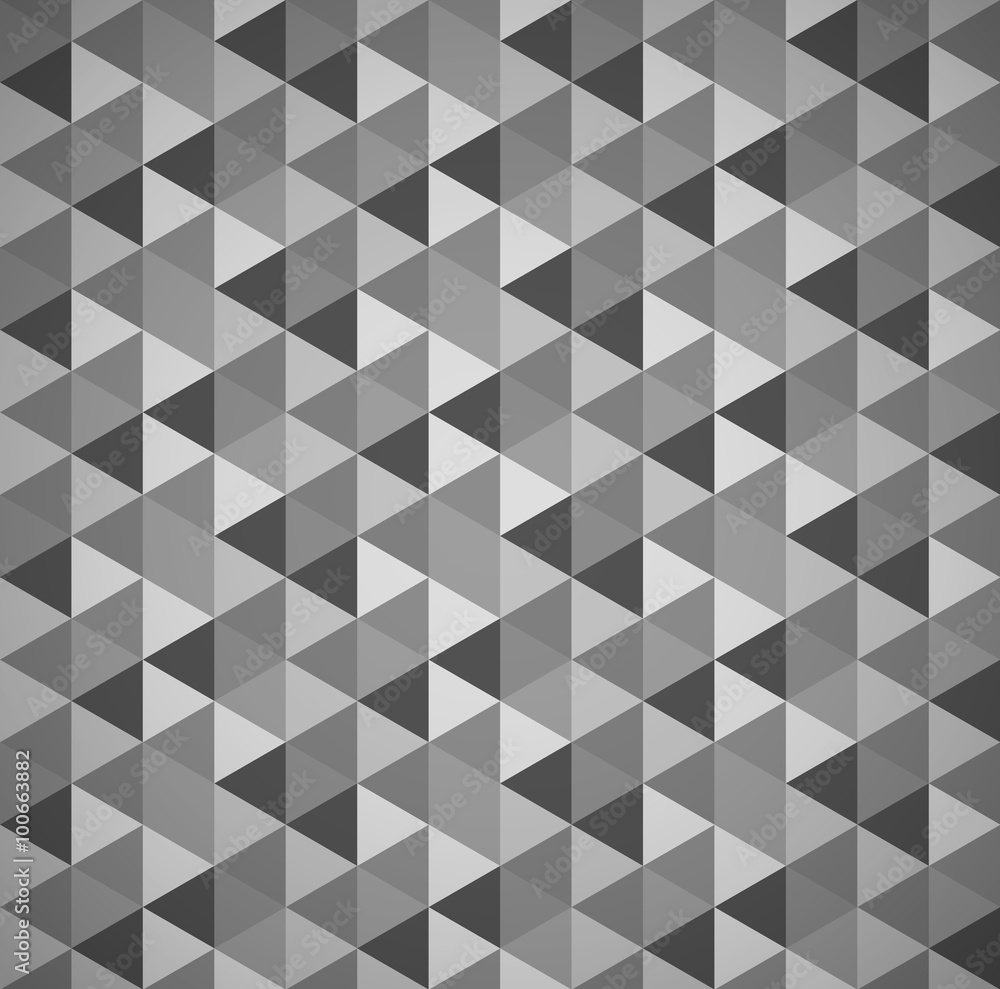 Aufkleber grayscale mosaic, tessellation background with triangles. seamle