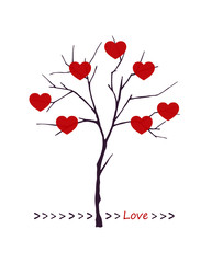 Vector heart tree.