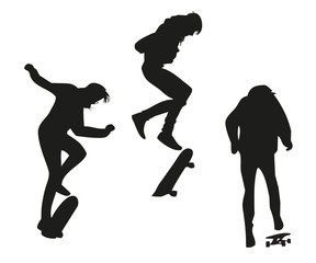 Teenager riding on a skateboard