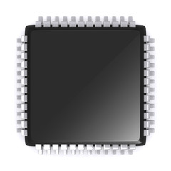 3D Render Microchip.