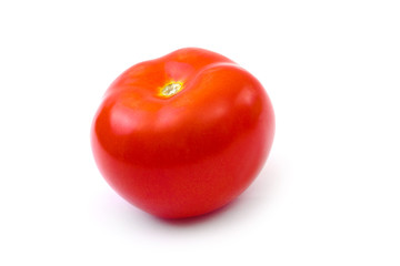red tomato isolated on white
