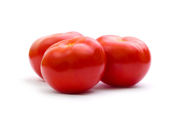 red tomato isolated on white