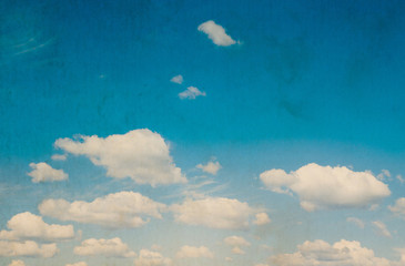 Retro sky and clouds background.