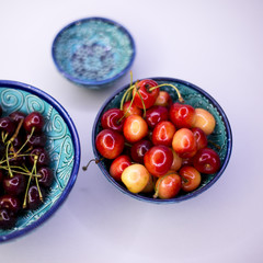 red and yellow cherries