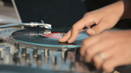 Hands Men Playing The Mixer