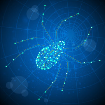 Circuit board, spider illustration