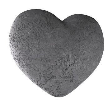 Realistic stone heart on a white background. Render.